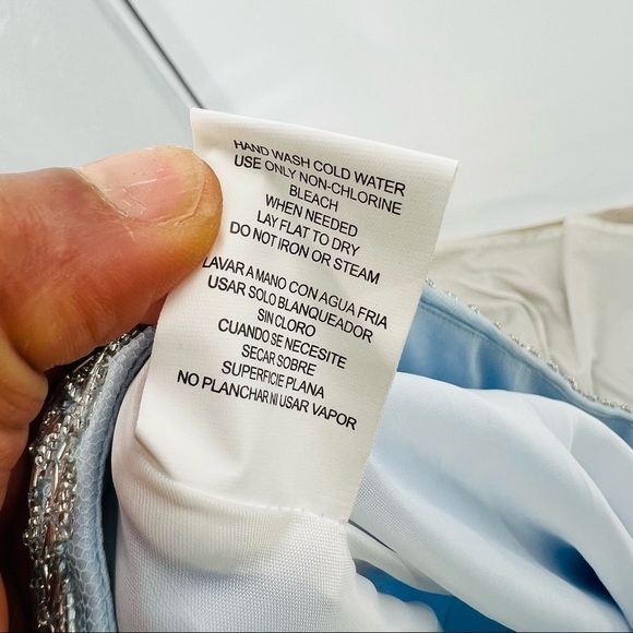 Say Yes to the Prom blue chiffon skirt maxi beaded detail size 1 - Picture 10 of 11